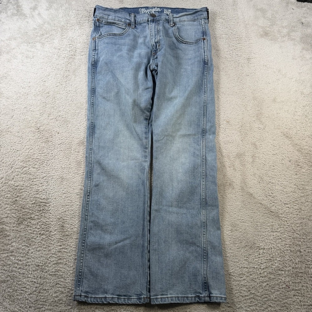 Wrangler Retro Jeans Men 31x30 Slim Boot Denim Blue Cowboy Western Rodeo Stretch